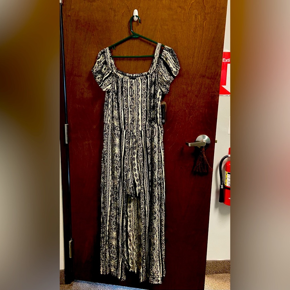 Brand new with tags romper with skirt-cape.